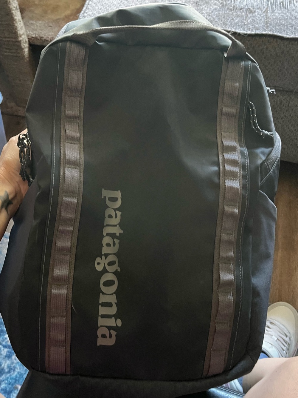Patagonia Black Men's Waterproof Backpack with Streamlined Logo